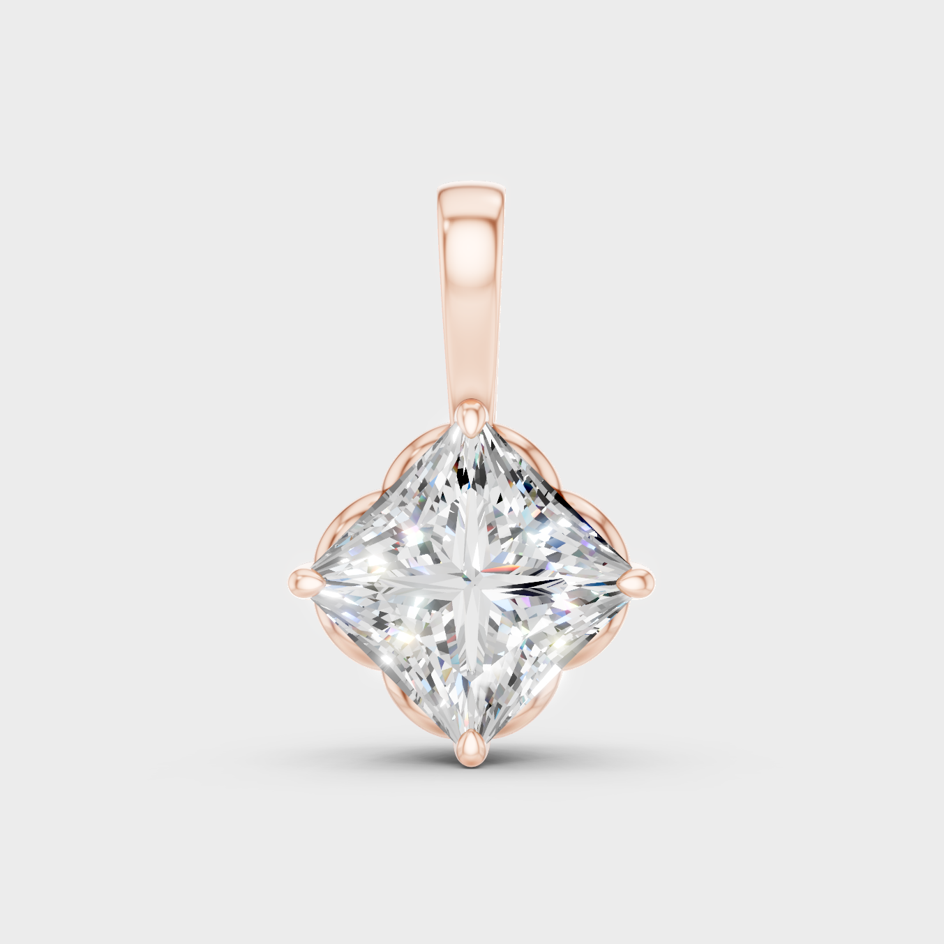 Unique Rose Gold Solitaire Featuring A Certified Princess Lab-Grown Diamond